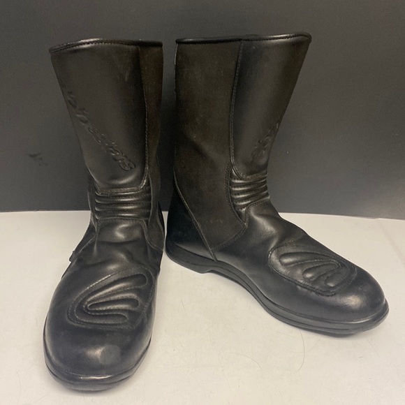 Alpinestars Cycle Racing Boots Black Leather Sz 9
